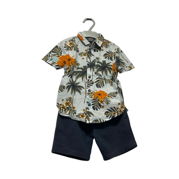 3-4 Year navy Shorts and Tropical Shirt
