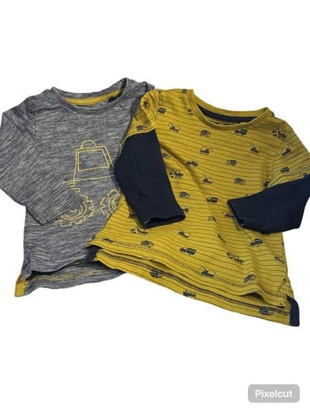 3-4 Year pack of 2 Digger Themed Tops