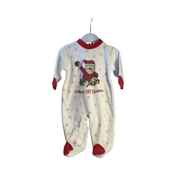 3-6 Month 1st Christmas Santa Sleepsuit