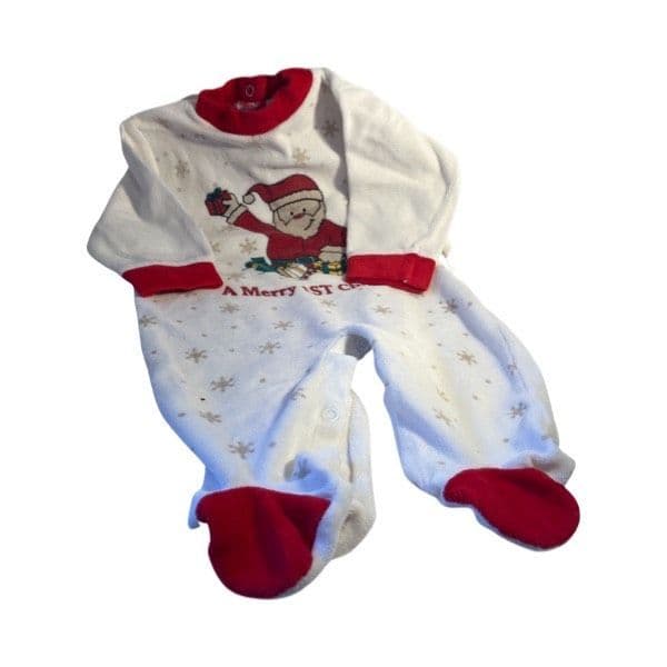 3-6 Month 1st Christmas Santa Sleepsuit