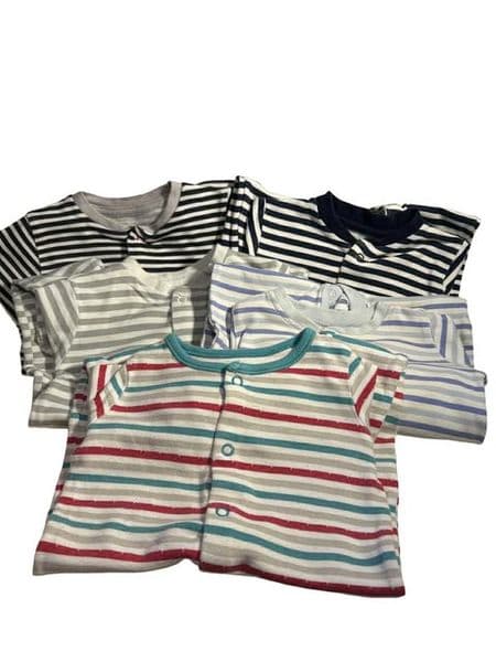 3-6 Month Bundle of 5 Striped Sleepsuits