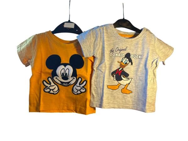 3-6 Month Disney at Primark Baby Boys Mickey Mouse & Donald Duck T-Shirt Bundle