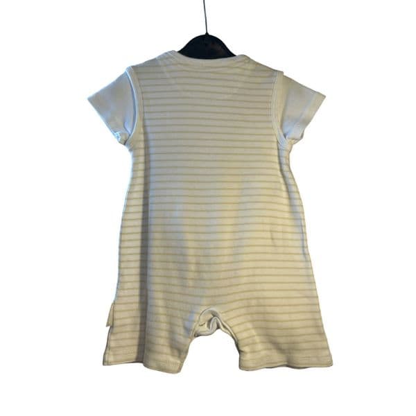 3-6 Month George White Striped Thumper Themed Romper
