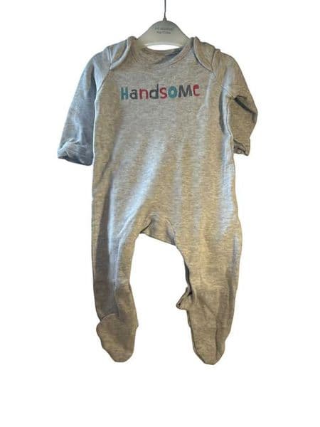 3-6 Month Handsome Grey Sleepsuit