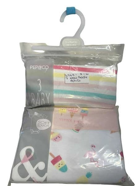 3-6 Month Pack of 3 New Bodysuits