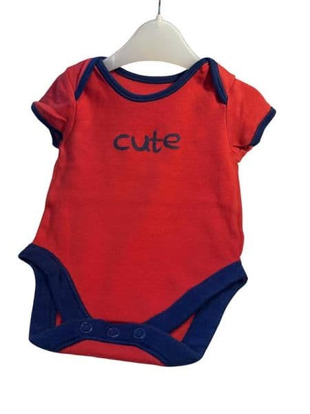 3-6 Month Red Cute Bodysuit