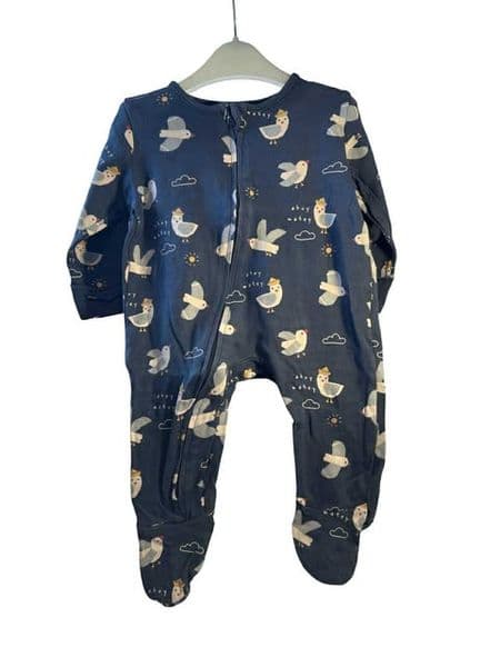 3-6 Month Seagull Print Sleepsuit