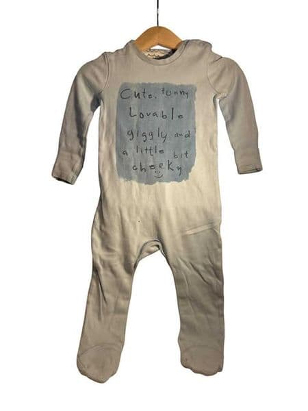 6-9 Month Cute Funny Blue Sleepsuit