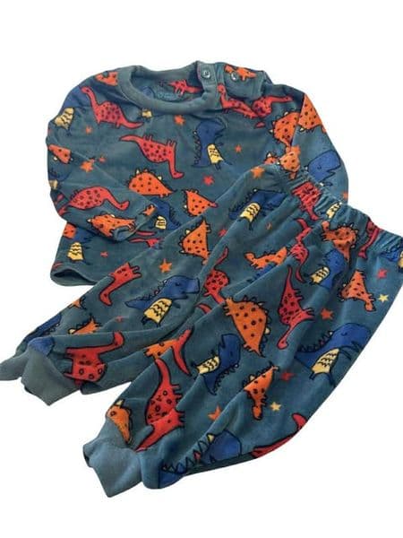 6-9 Month Green Fleece Dinosaur Pyjamas