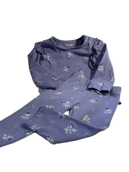 6-9 Month Purple Floral Pyjamas