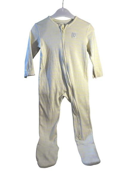 9-12 Month Yellow Striped Sleepsuit