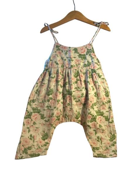 Dolly Wears Baby Girl Floral Vintage Style Harem Jumpsuit Romper 12-18 Month