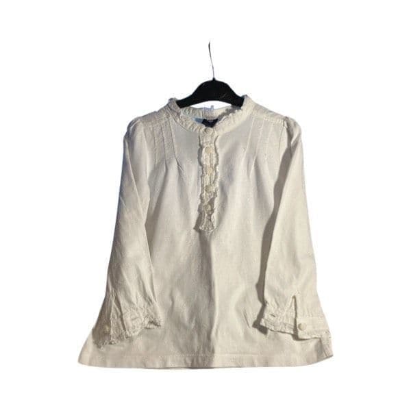 Gap Baby Girls White Long Sleeved Ruffle Blouse Age 3 Years
