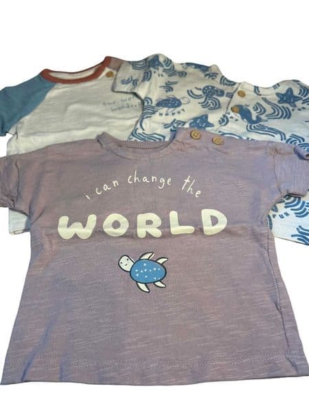 George Baby Boy Ocean T Shirt 3 Pack First  Size 9lb