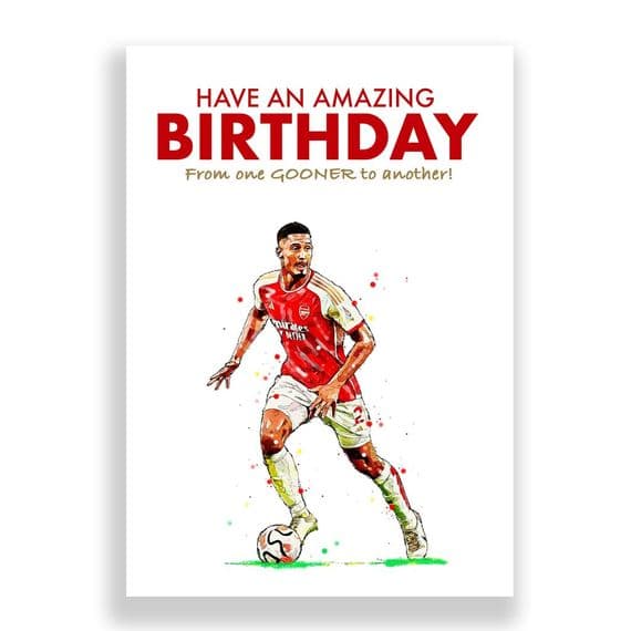 Arsenal Birthday  Card | Saliba