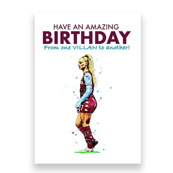 Aston Villa Birthday  Card | Alisha Lehmann