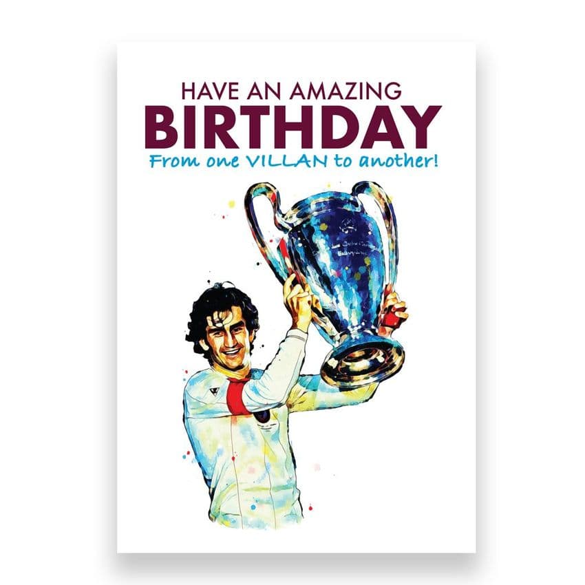 Aston Villa Birthday Card | Dennis Mortimer