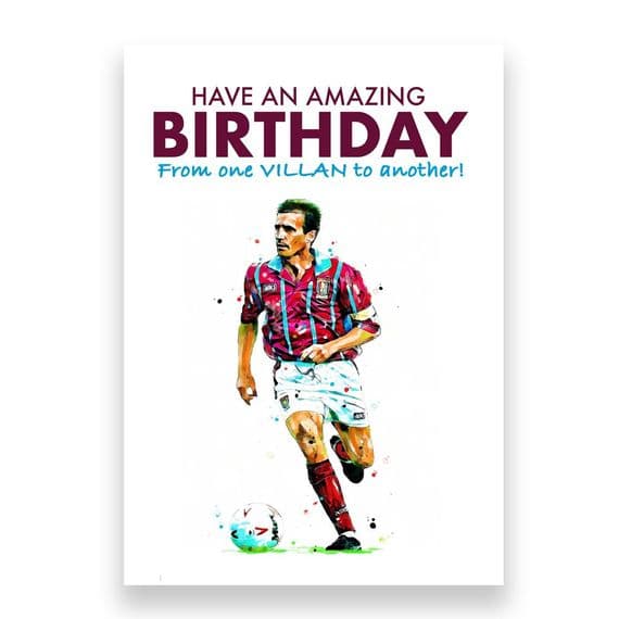 Aston Villa Birthday Card | Gordan Cowans