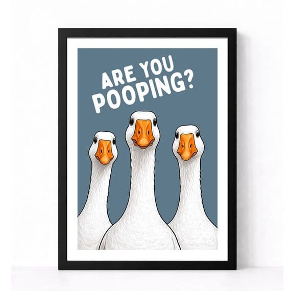 Bathroom Print | Can We Watch? | Geese