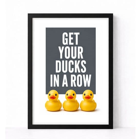 Bathroom Print | Get Your Ducks In A Row!
