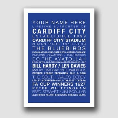 CARDIFF CITY PERSONALISED PRINT!