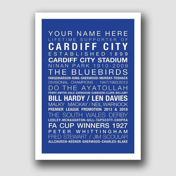 CARDIFF CITY PERSONALISED PRINT!
