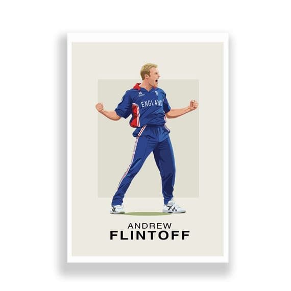 Cricket Print | Andrew 'Freddie' Flintoff  Illustration