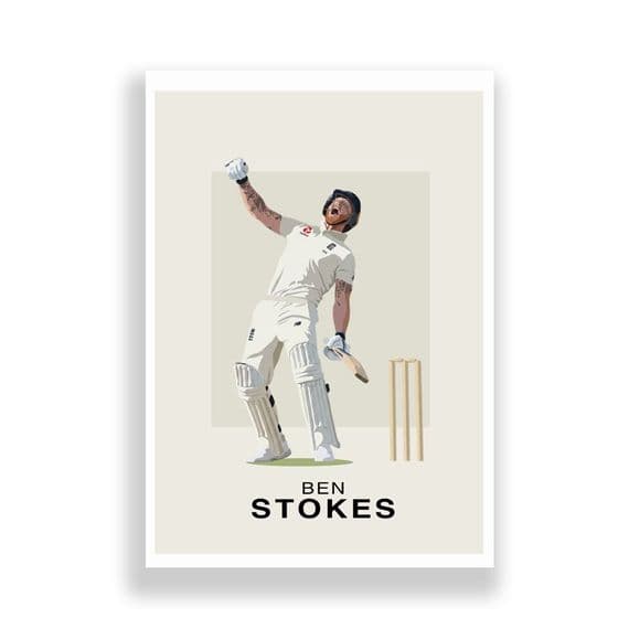 Cricket Print | Ben Stokes Illustration
