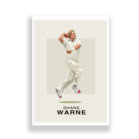 Cricket Print | Shane Warne Illustration