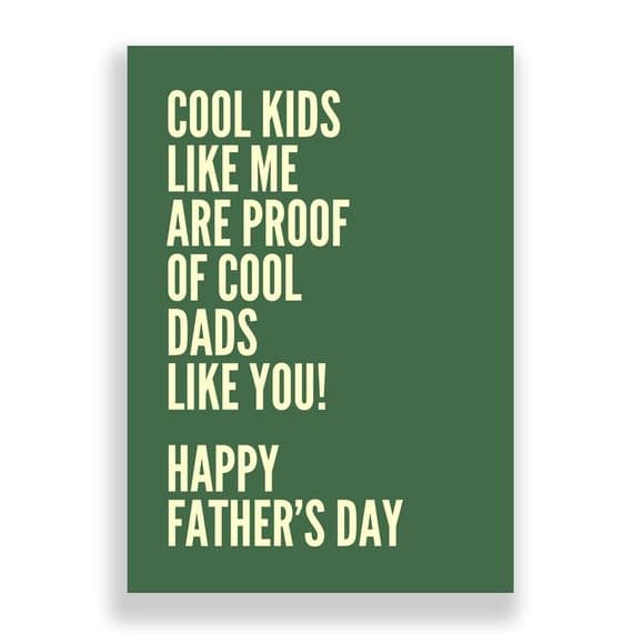 Father's Day  Card | Cool Kids Cool Dad