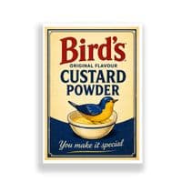 Kitchen Print | Retro Birds Custard Label