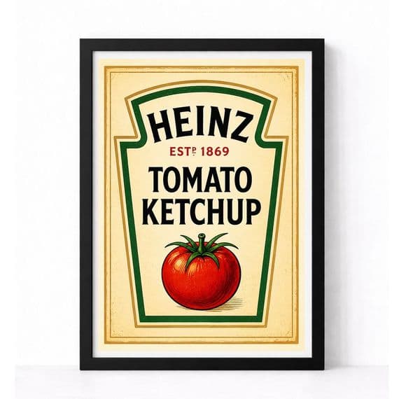 Kitchen Print | Retro Ketchup Label