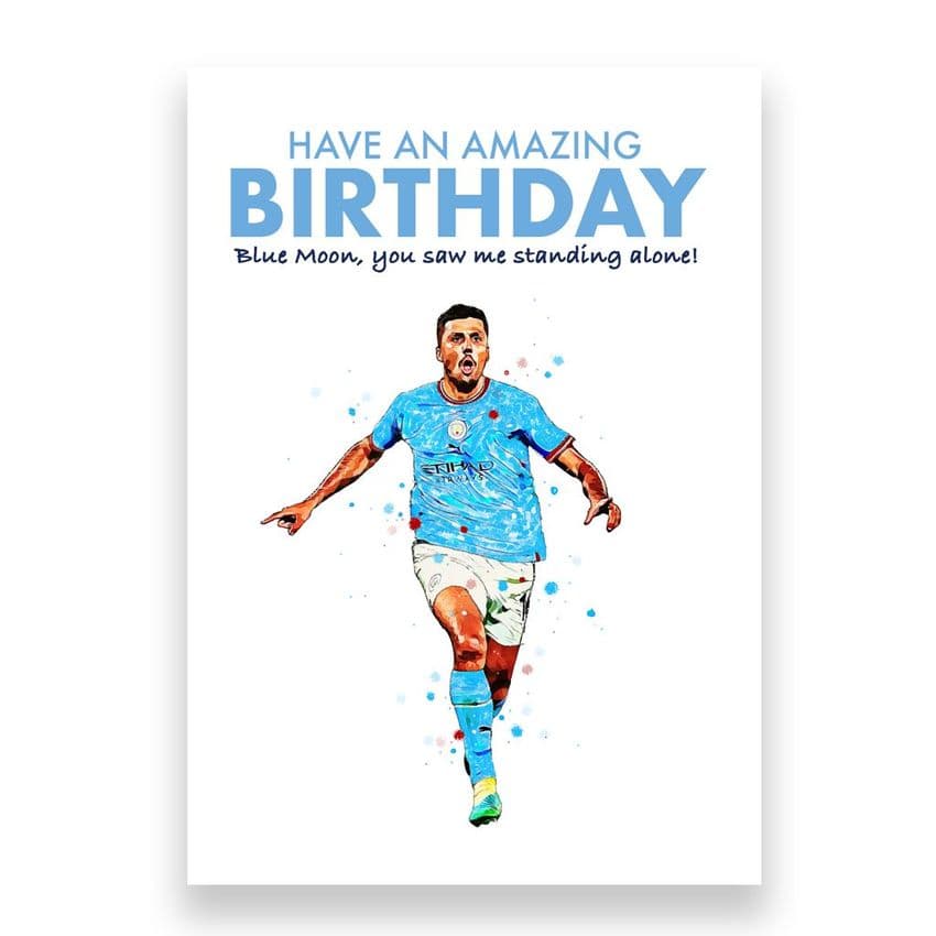 Manchester City Birthday Card | Rodri Champions League