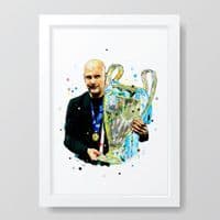 Manchester City | Pep Guardiola Art Print | Champions League