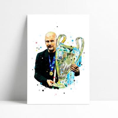 Manchester City | Pep Guardiola Art Print | Champions League