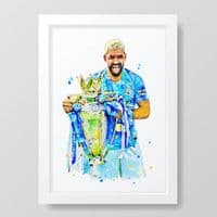 Manchester City | Sergio Aguero PL Art Print