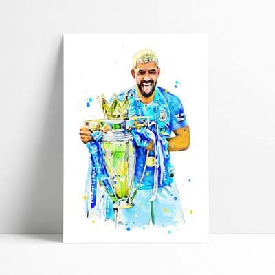 Manchester City | Sergio Aguero PL Art Print