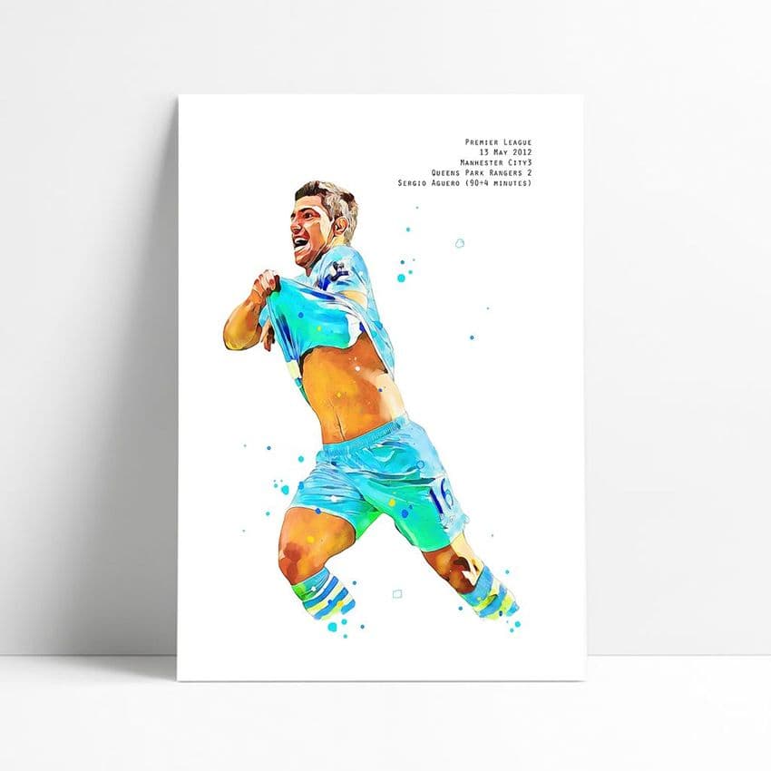 Manchester City | Sergio Aguero V QPR Art Print
