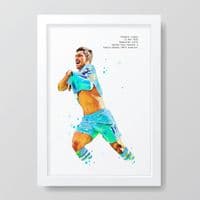 Manchester City | Sergio Aguero V QPR Art Print