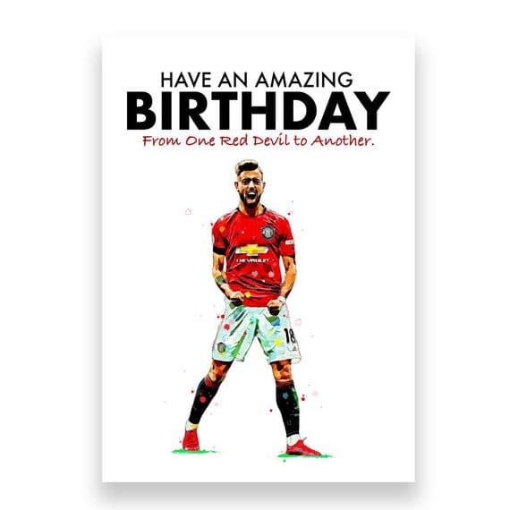 Manchester United Birthday Card | Bruno Fernandes