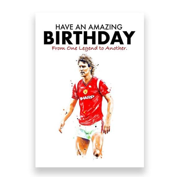 Manchester United Birthday Card | Bryan Robson