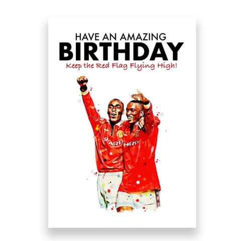 Manchester United Birthday Card | Dwight Yorke & Andy Cole