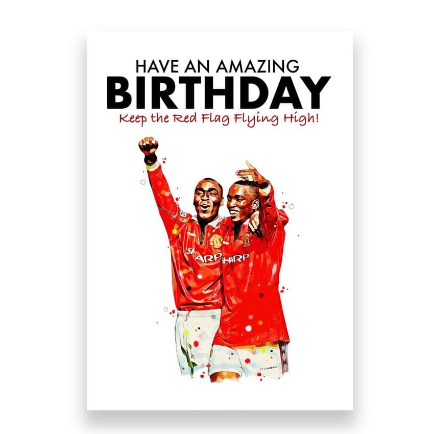 Manchester United Birthday Card | Dwight Yorke & Andy Cole