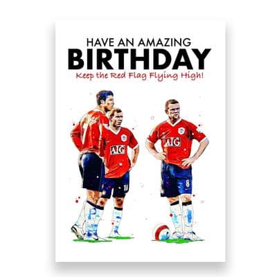 Manchester United Birthday Card | Scholes | Rooney | Ronaldo