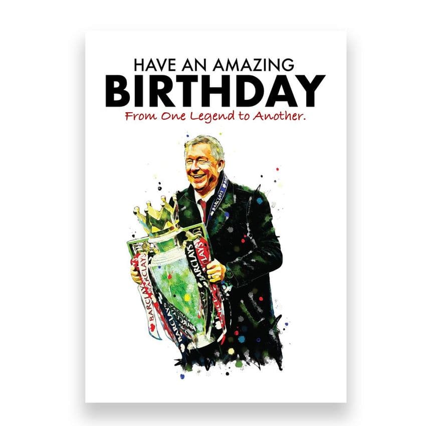 Manchester United Birthday Card | Sir Alex Ferguson Premier League