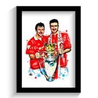 Manchester United | Bryan Robson  | Eric Cantona Art Print