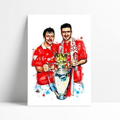 Manchester United | Bryan Robson  | Eric Cantona Art Print