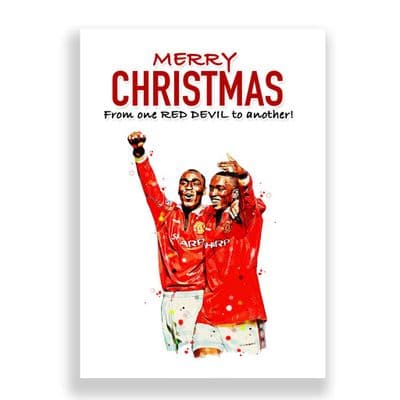Manchester United Christmas Card | Andy Cole | Dwight Yorke