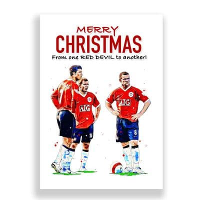 Manchester United Christmas Card | Rooney | Scholes | Ronaldo