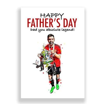 Manchester United Father's Day Card | Bruno Fernandes Fa Cup